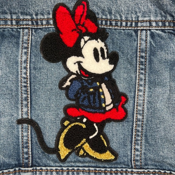 Baby Gap Disney Embroidered Patch Minnie Mouse Denim Jean Jacket Girl 12-18M - Picture 2 of 8